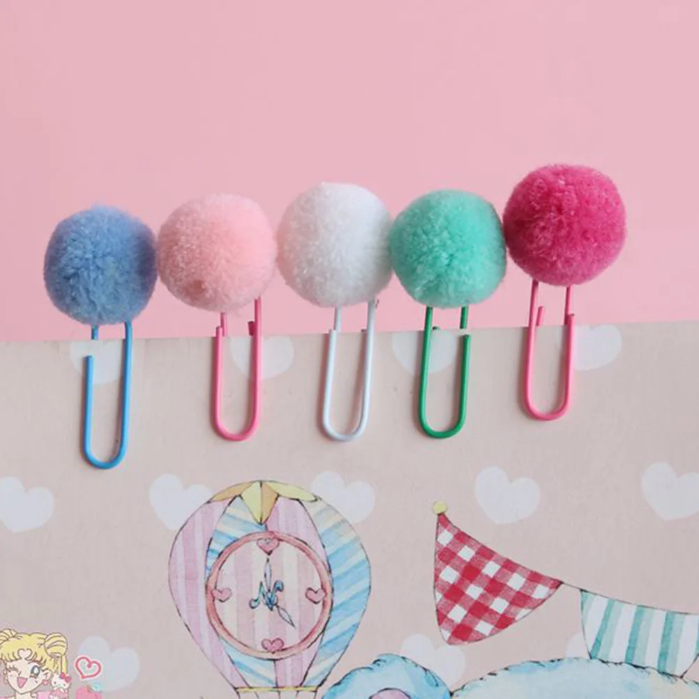 

24pcs Paper Clips Colorful Kawaii Metal Plush Paper Clip Memo Clip Clip