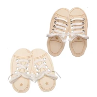 2pc wooden lacing shoe toy learn to tie laces creative threading educational toys practice tying shoelaces boards montessori toy
