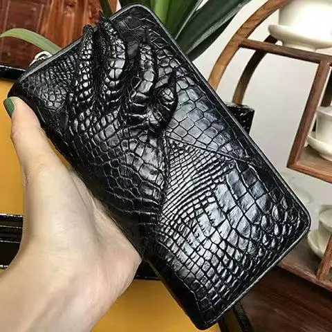 Новые модные деловые мужские кошельки из кожи аллигатора длинный