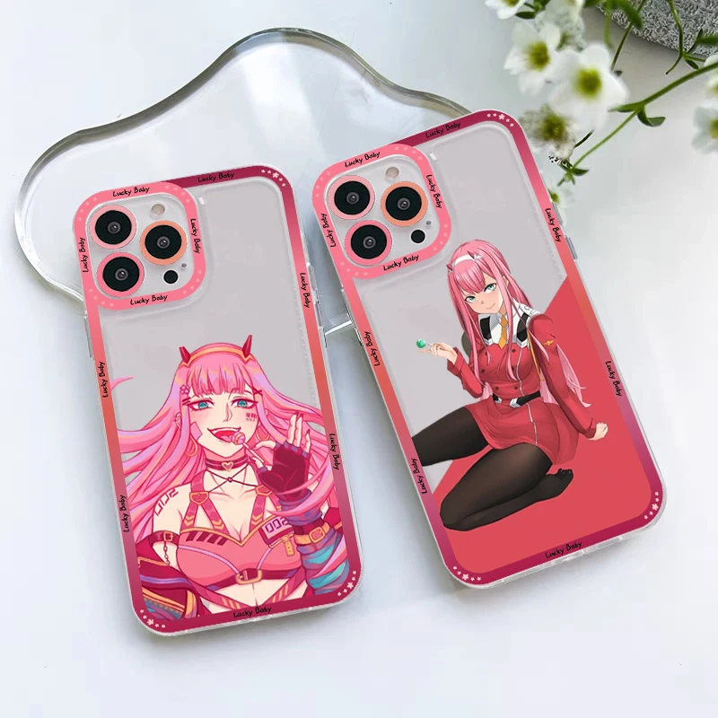 

Zero Two Darling in the FranXX Phone Case For iPhone 11 12 13 14 Mini Pro Max XR X XS TPU Clear Case For 8 7 6 Plus SE 2020