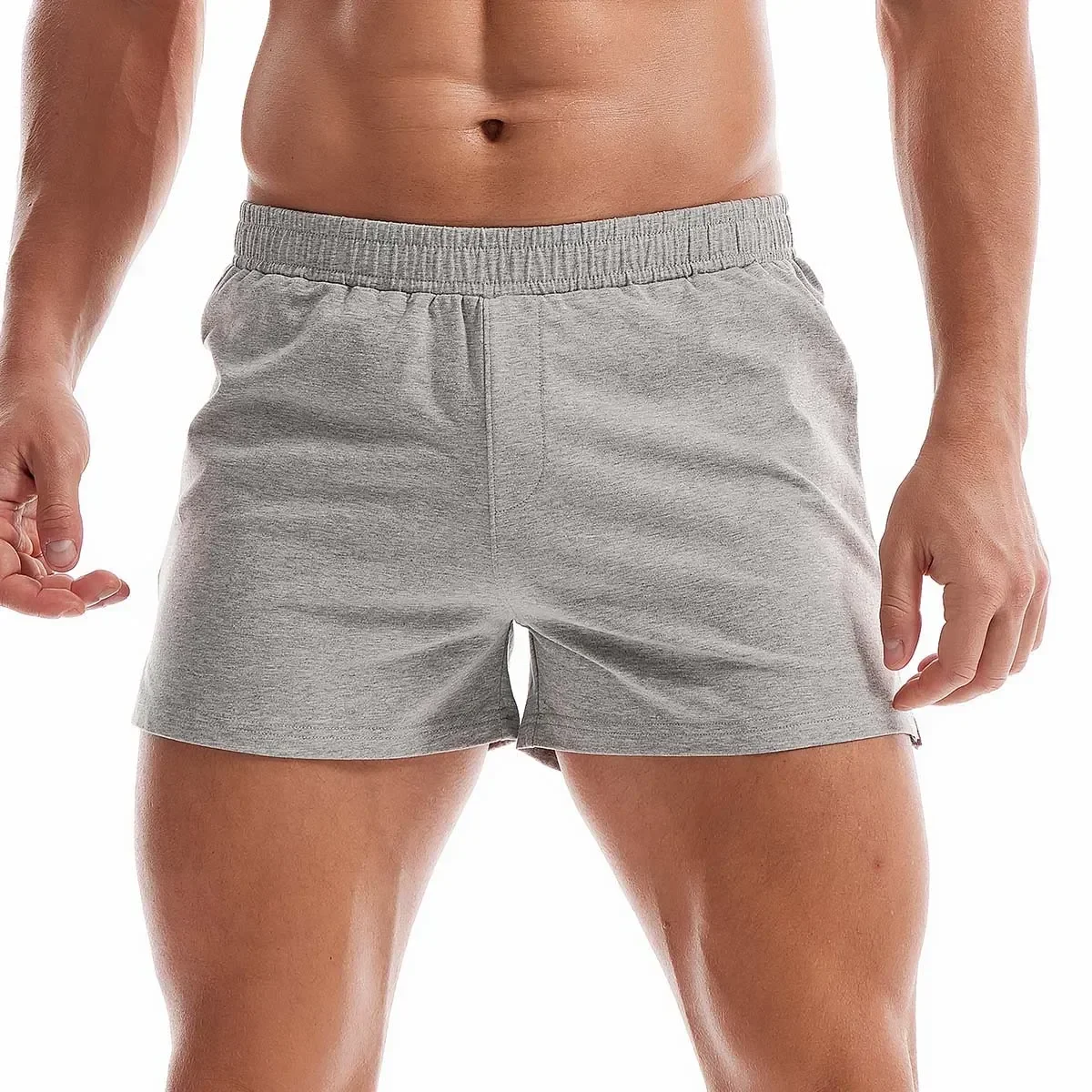 

Waist Mens Man Breathable Elastic Shorts Sleep Shorts Home Solid Boxers Jogger Lounge Pajama Underwear Bottoms Yoga Sport Cotton