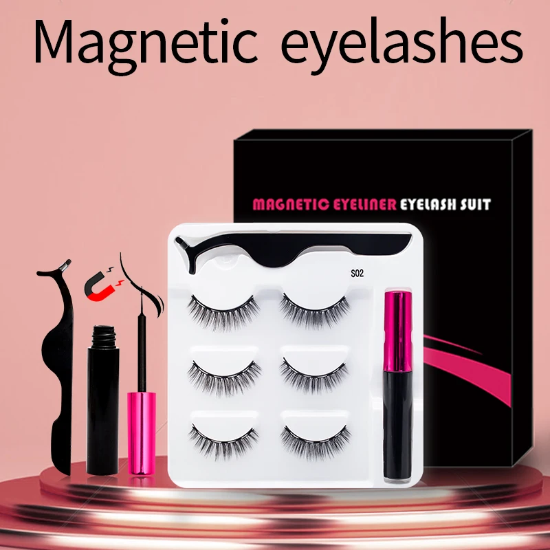 

3/5Pairs Magnetic Eyelashes Handmade Mink Eyelash Magnetic Eyeliner Beauty Makeup Set False Lashes Short Faux Cils No Glue Need