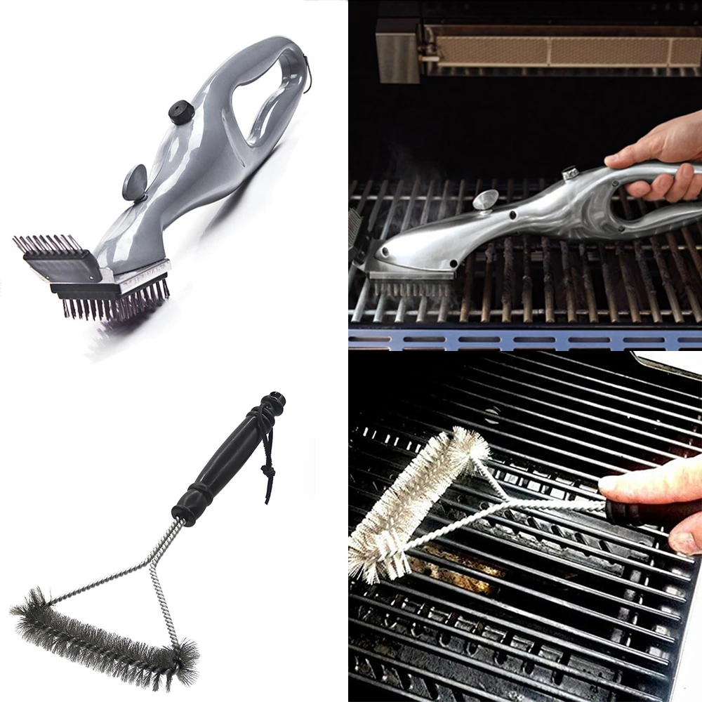 

Kitchen Accessories BBQ Grill Cleaning Brushes Wire Bristles Barbecue Kit Stainless Steel Cooking Tool Soot Stain Cleaning Brush