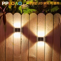 solar garden light led outdoor wall lamp outdoor fence aisle balcony sunlight waterproof up down led wall washer decoration