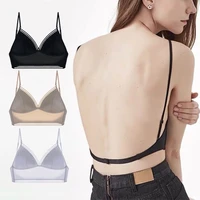 new sexy ultra thin bra fashion ice backless wireless strap bra invisible sexy bra fox gathered bra bras for women
