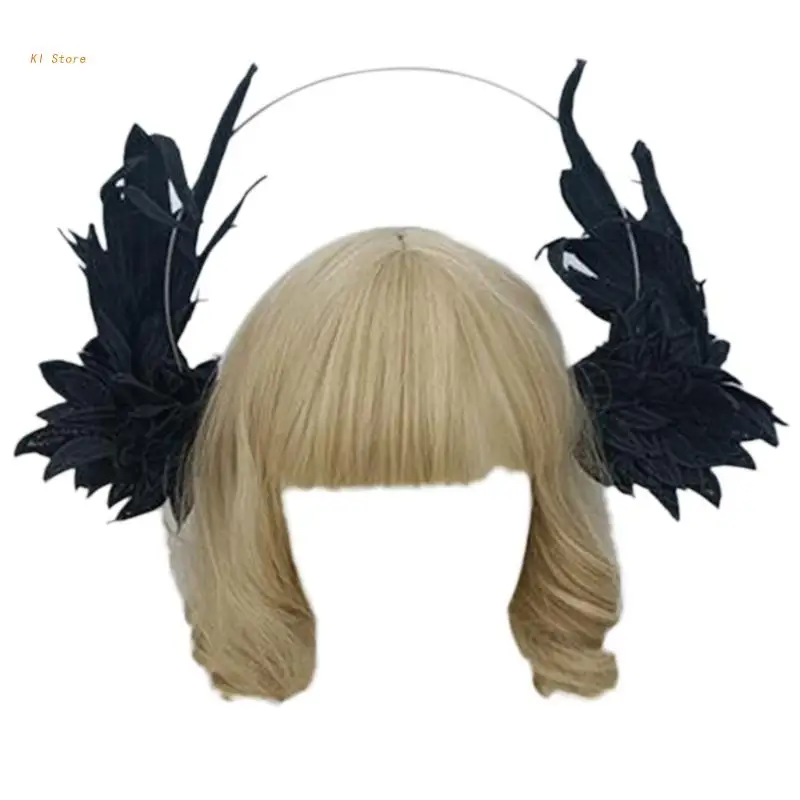 

Halos Crowns Moon Goddess Tiara Angel Wing Headband Tiaras & Crowns for Women Gothic Cosplay Hair Accessories Headpiece