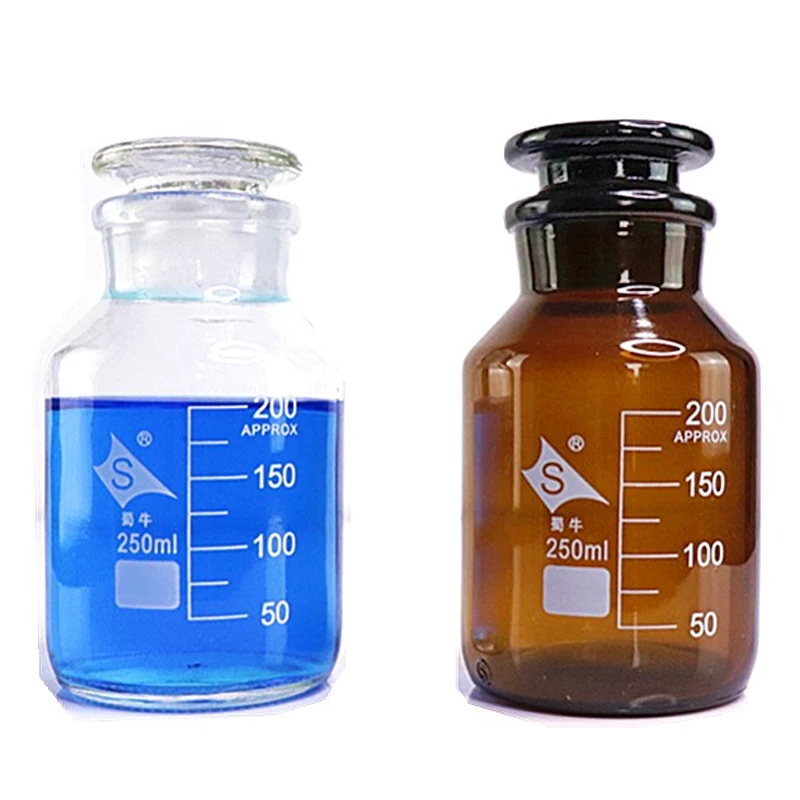 

Laboratory Wide Mouth Bottle Large Mouth Reagent Bottle Frosted Mouth Scale Glass Bottle 60~1000ml flask