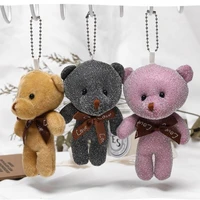 12cm a tie plush toy teddy bear doll pendant keychain pp cotton soft stuffed bears toys birthday gifts