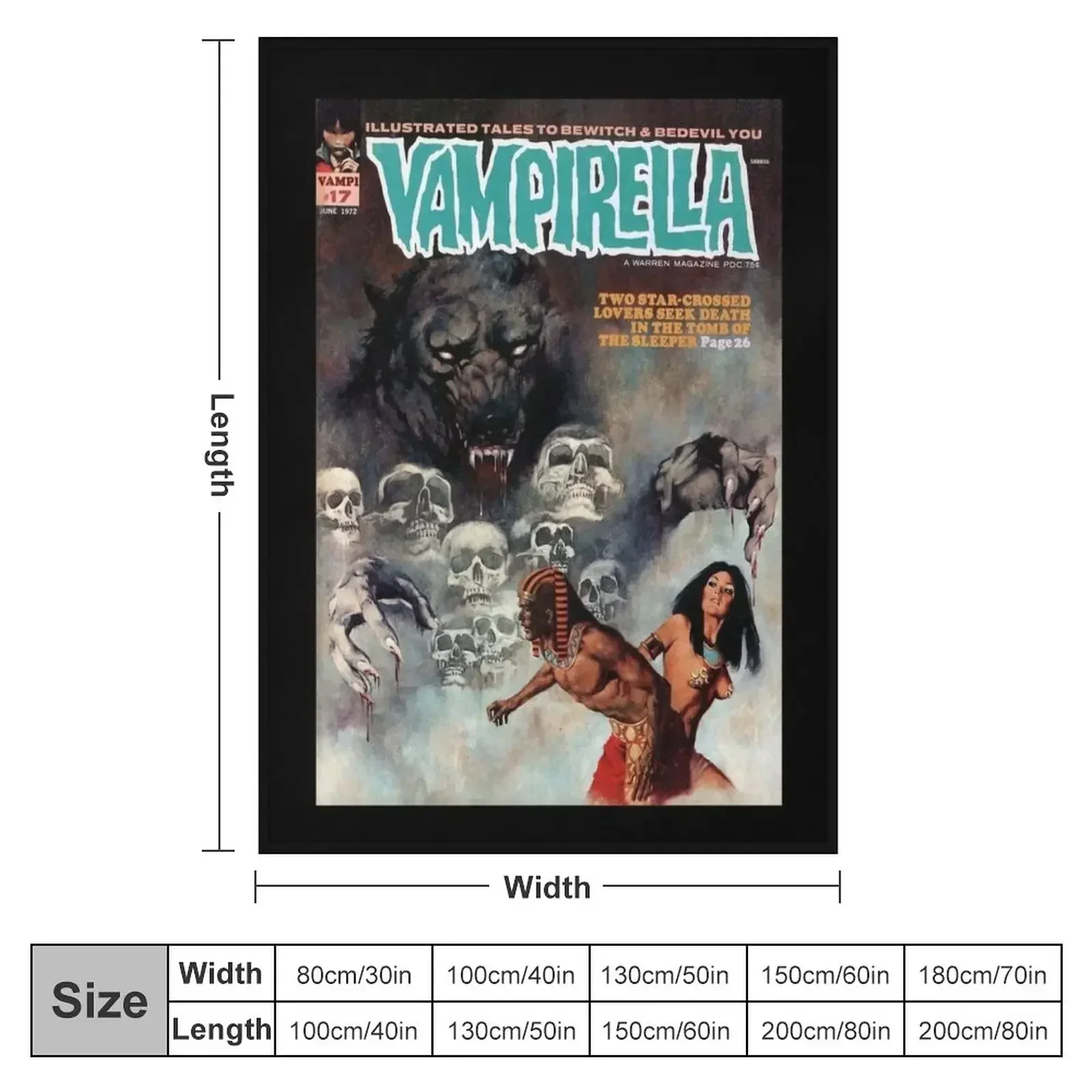 YEP АНОТИФЕРЫЙ БОЛЬШОЙ ВИНТАЖНЫЙ НАКЛАДКА НА МАГАЗИНУ VAMPIRELLA! Одеяло Красивые