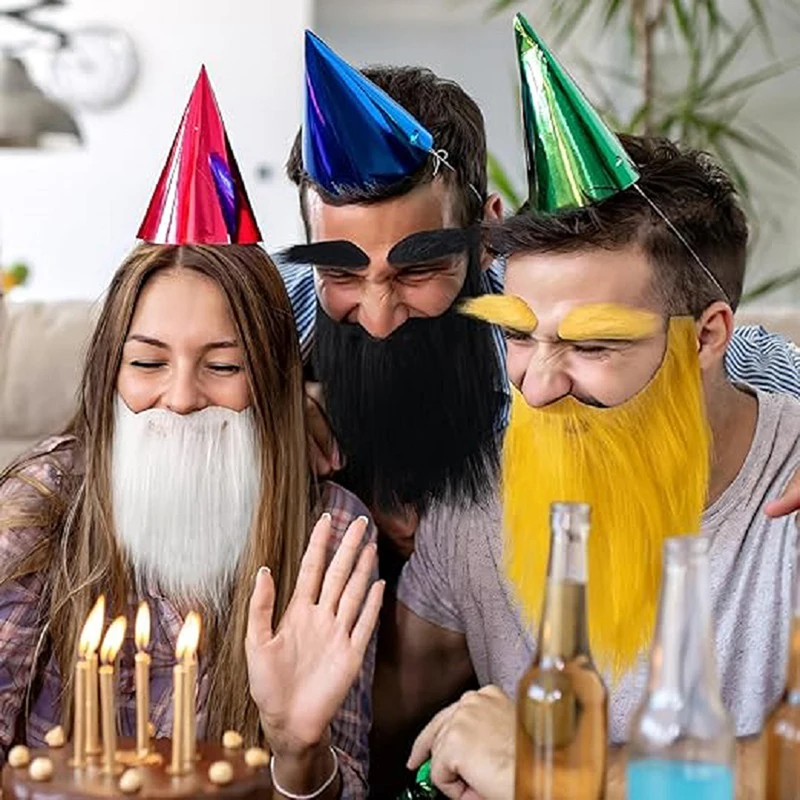 3 шт. поддельные белые брови в виде бороды