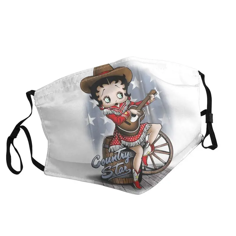 

Boop Bettys Adjustable Face Mask Unisex Adult Cartoon Movie Character Anti Dust Protection Cover Respirator Mouth Muffle