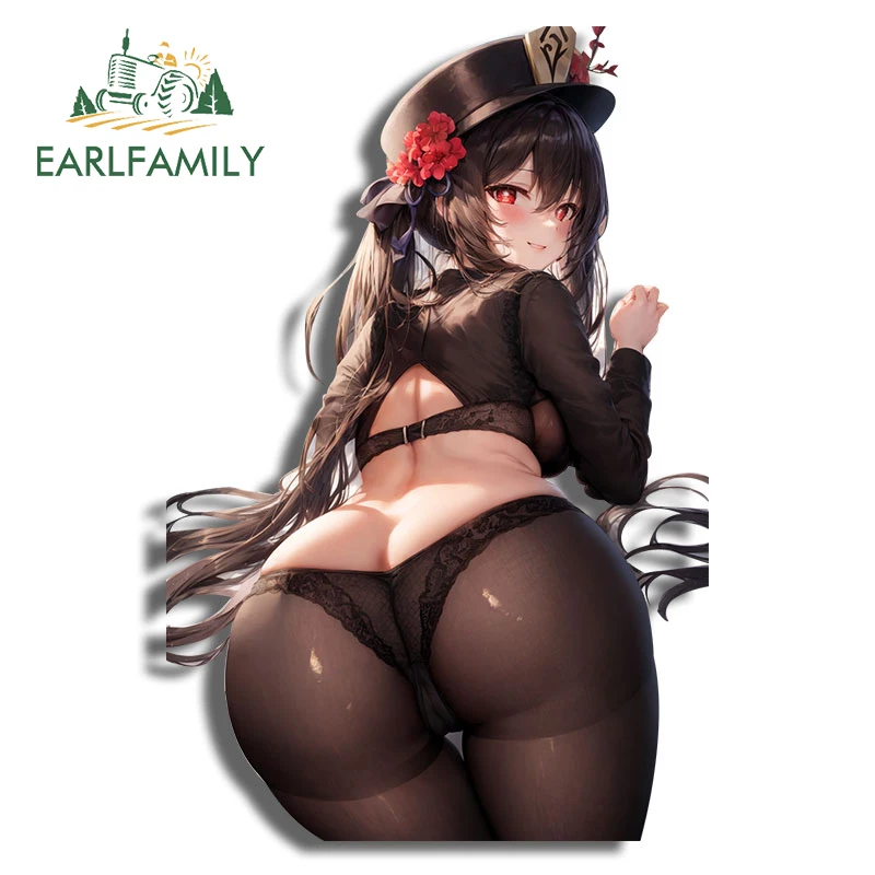 EARLFAMILY 13 см x 8 7 для Genshin Impact Hutao автомобильные наклейки сексуальные черные чулки