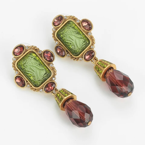 Сережки-капельки LOVE GREEN LIVE GREEN из стекла