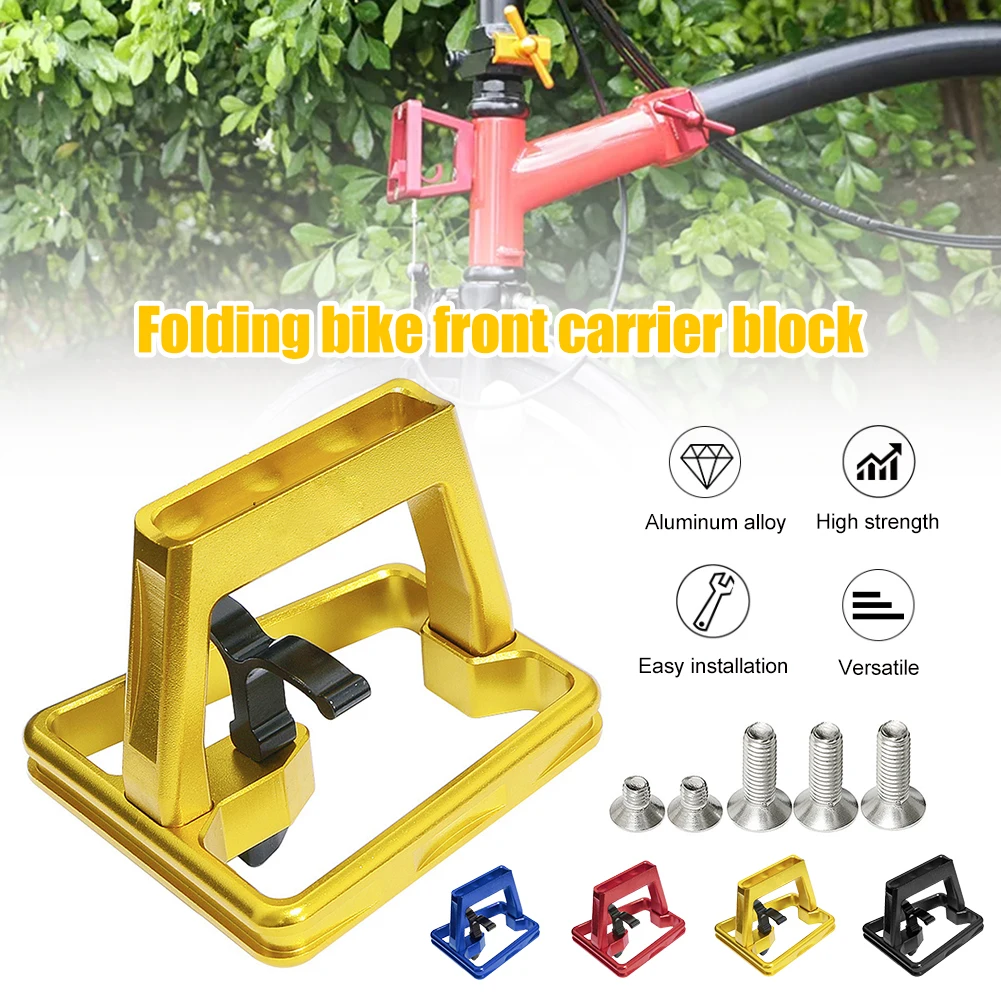 

Front Carrier Block for Brompton Folding Bike Front Bracket Adapter Pannier Block Aluminum Alloy Pig Nose Bag Holder Accessories