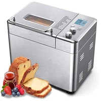 calmdo bread maker 15 in 1 stainless steel automatic bread machine with 3 loaf sizes fruit nut dispenser
