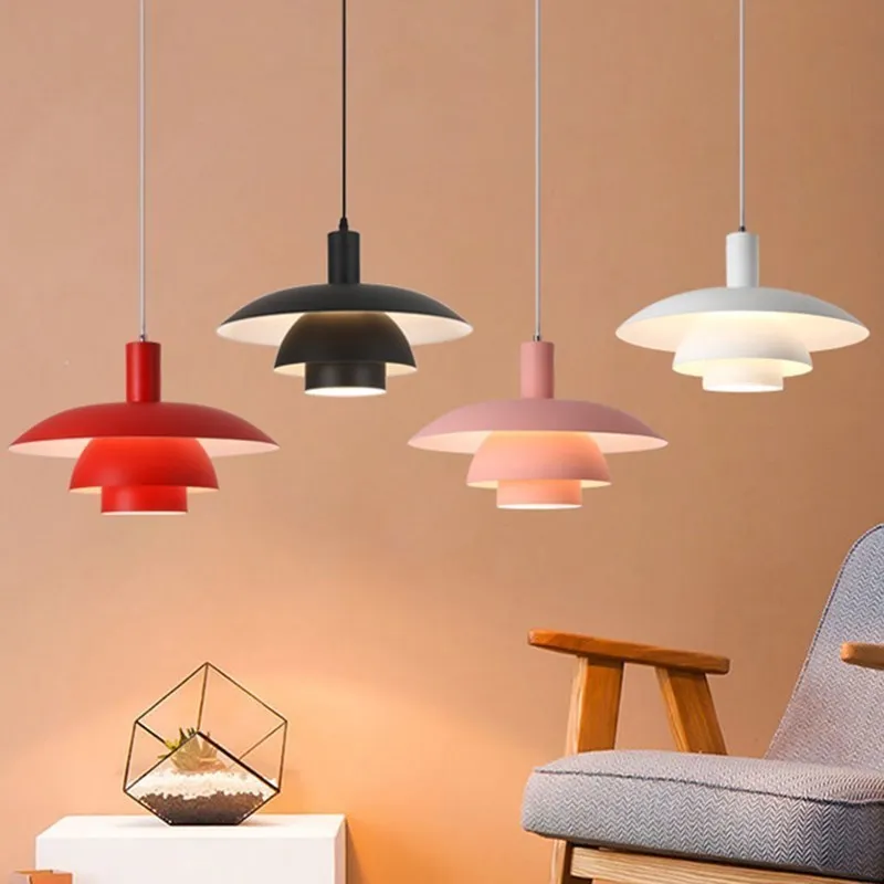 

Nordic Flying Saucer Pendant Light LED Triple Multicolor Hanging Lamps For Bedroom Living Room Dining Room Study Home Decoration