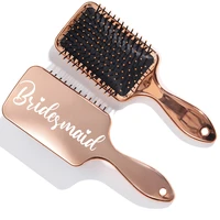 personalized hair brush bride custom hair accessories bridal bridesmaids party airbag massage hair plastic comb beauty brushes