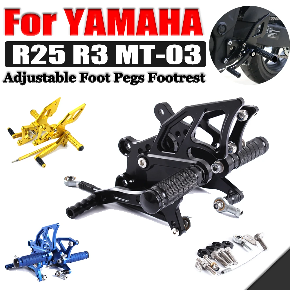 Reposapiés trasero ajustable para motocicleta Yamaha YZF, R3, R25, YZF-R3, MT03, 2015 - 2022