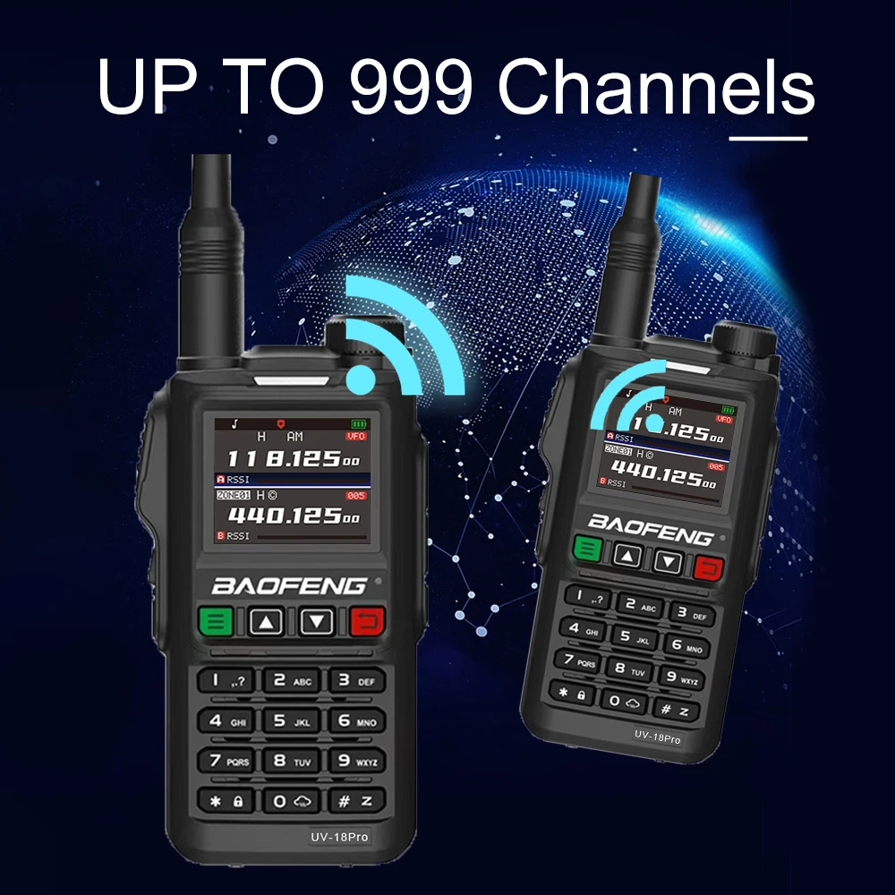 Портативная рация Baofeng UV-18Pro V2 GPS 136-174 220-260 400-480 МГц с частотой большого радиуса