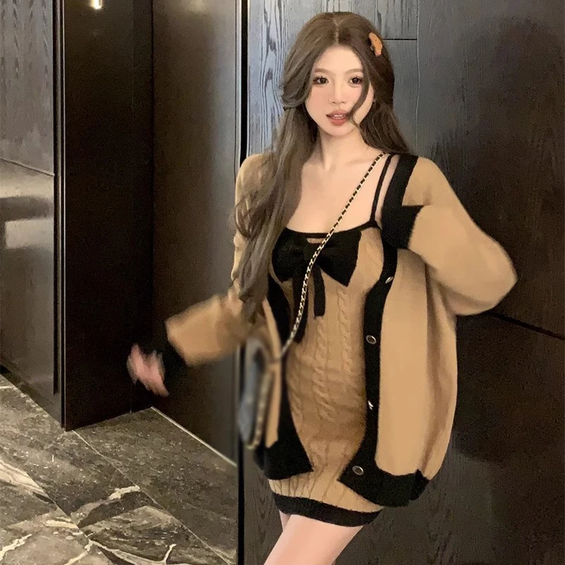 Женское платье Y2K из полиэстера и хлопка