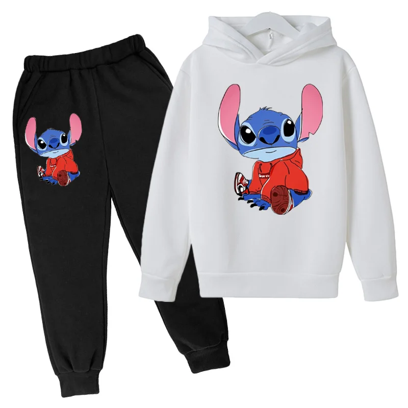 

Disney Stitch Kids Suit Boy Girl stitch disney Hoodies Pullover Sweatshirt Pant Tracksuit Children Stitch Disney Warm Sportswear