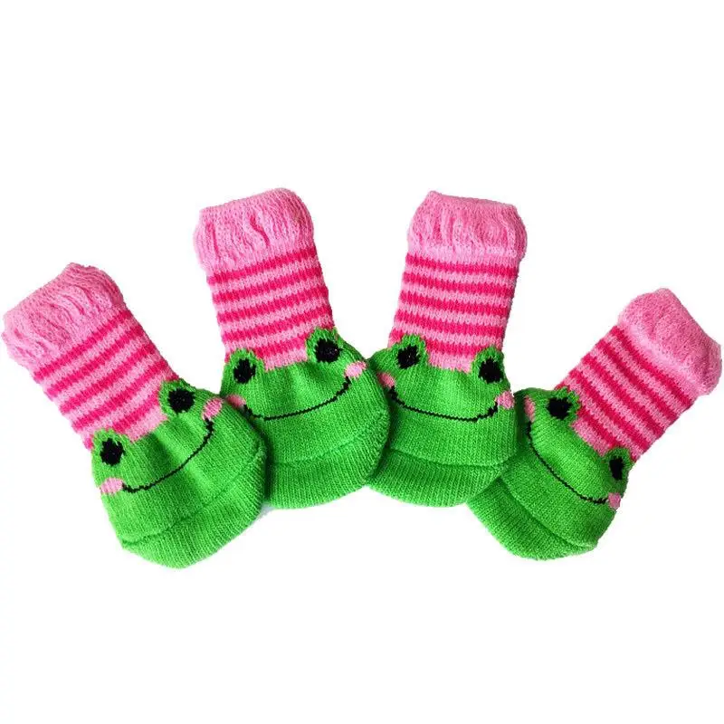 4 шт., нескользящие носки для маленьких собак и кошек | AliExpress