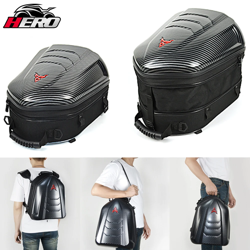 Waterproof Motorcycle Backpack Reflective 47L Large Capacity Motorbike Tail Bag Backseat Pack Helmet Bag Moto Travel Backpack enlarge