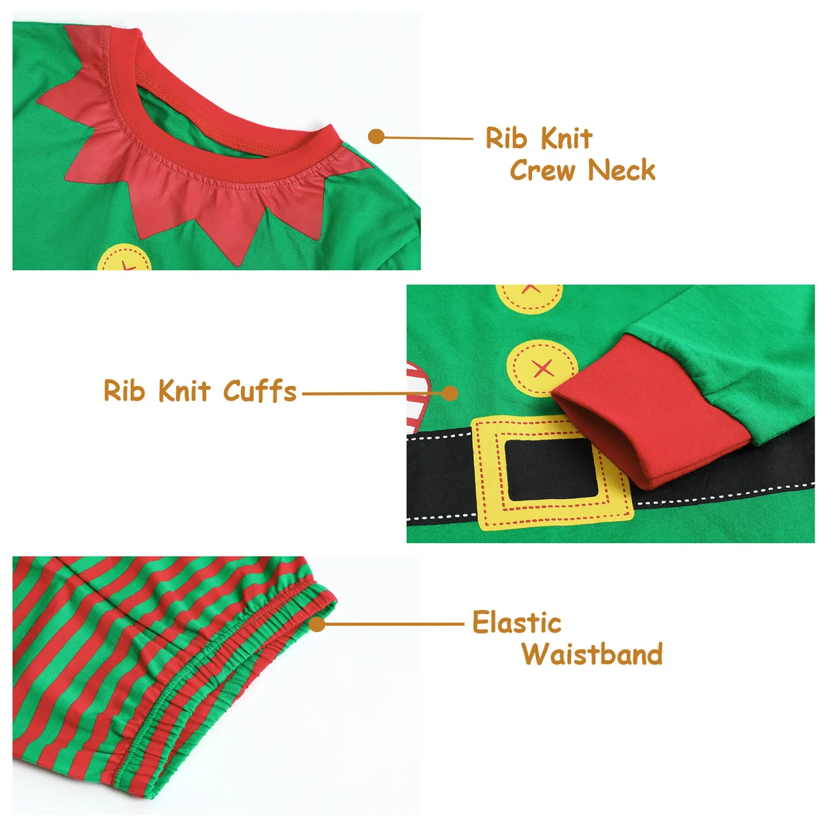 Рождественские пижамы для детей мальчиков и девочек эльф Санта-Клаус одежда сна