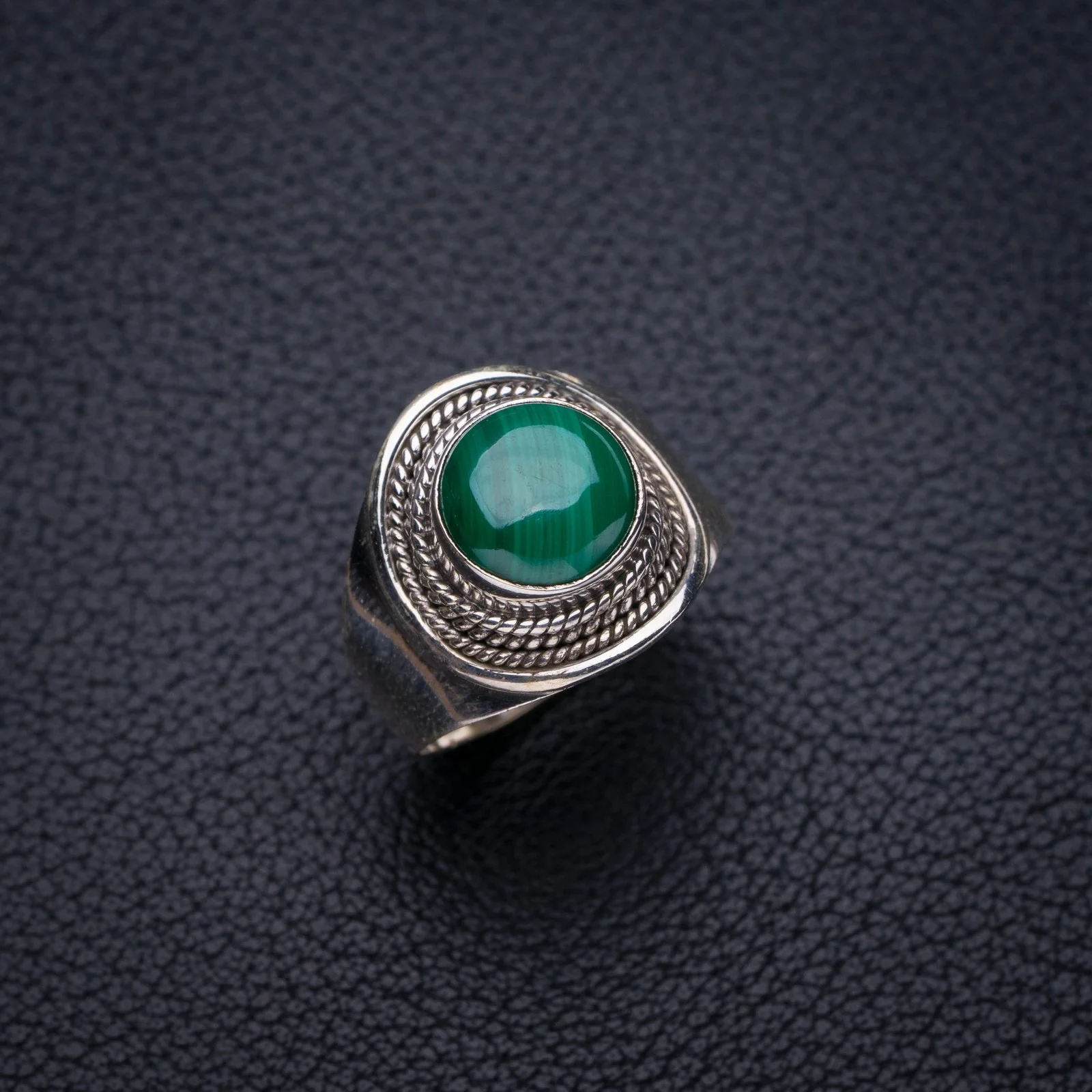 

StarGems, натуральный малахит, ручная работа, фотосеребряное Кольцо 7,25 E7941