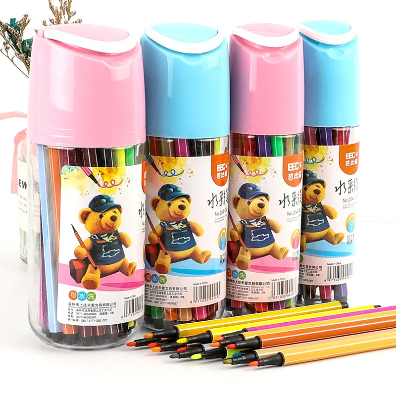 12 ألوان الإبداعية قابل للغسل المائية القلم رسم اللوحة أقلام تلوين للطفل محظوظ زجاجة طالب الفن لوازم