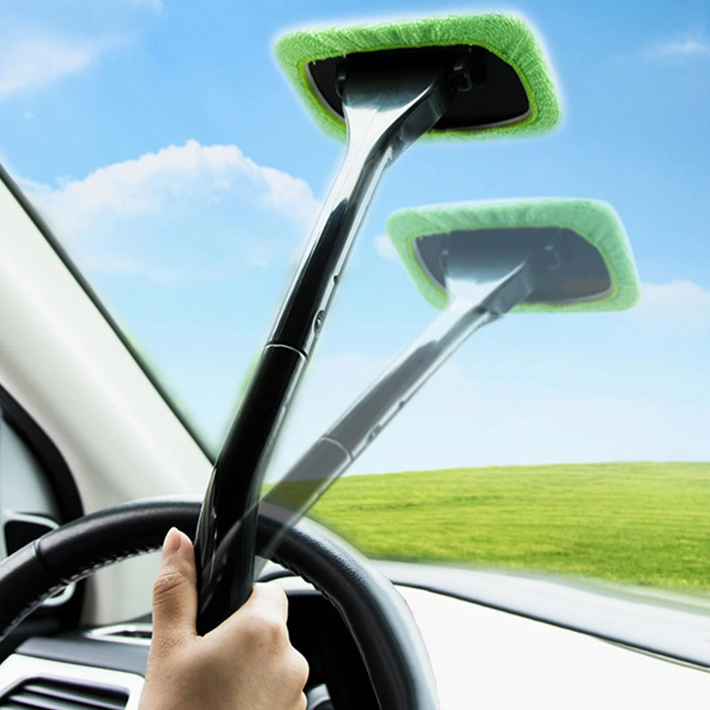 

1Pcs Microfiber Long Handle Car Casement Cleaning Brush Windshield Cleaner Tools Quickly Removes Water Mist Or Moisture