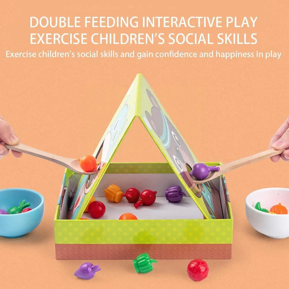 

Children's Wooden Feeding Game Baby Holding Chopsticks Early Fun Learning Toy Education Enlightenment Training Baby Parent- A3Y0