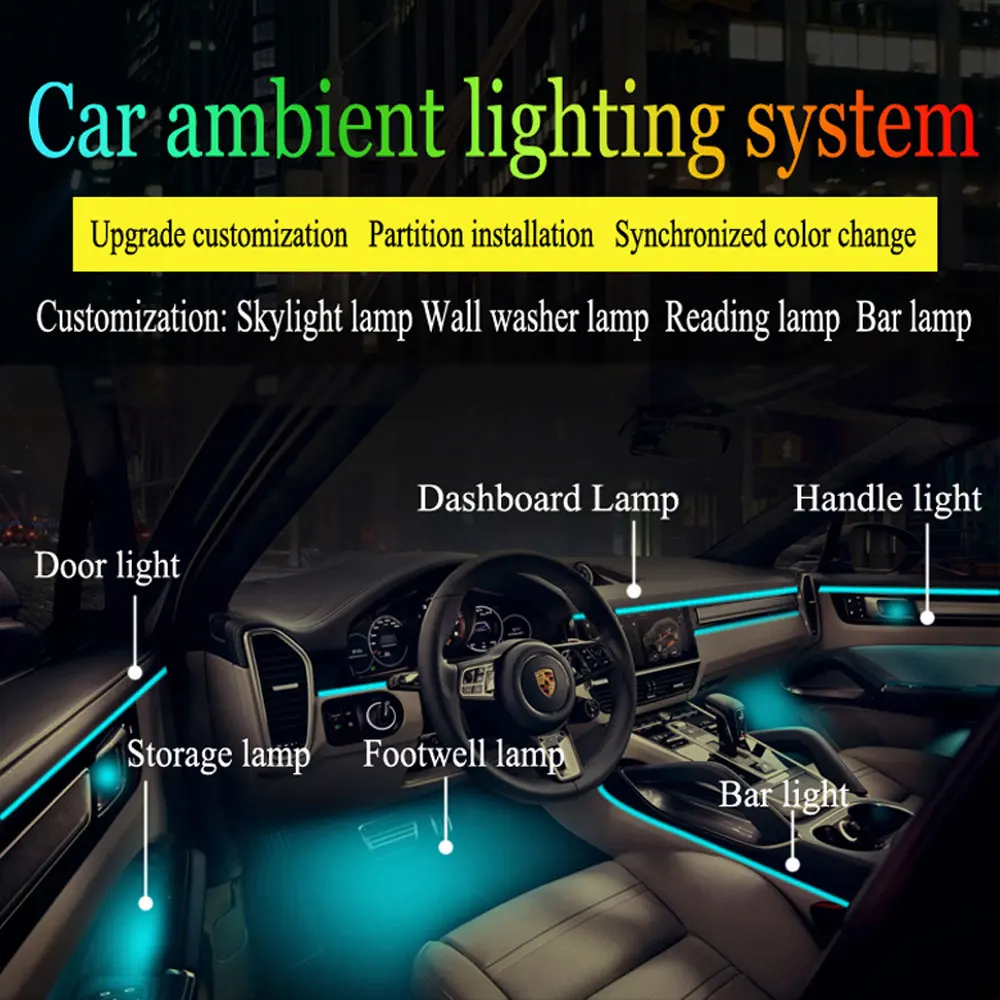 

rgb car interior ambient accessories Decorative lamp LED light strip DIY Modification accessories Door lights Atmosphere light