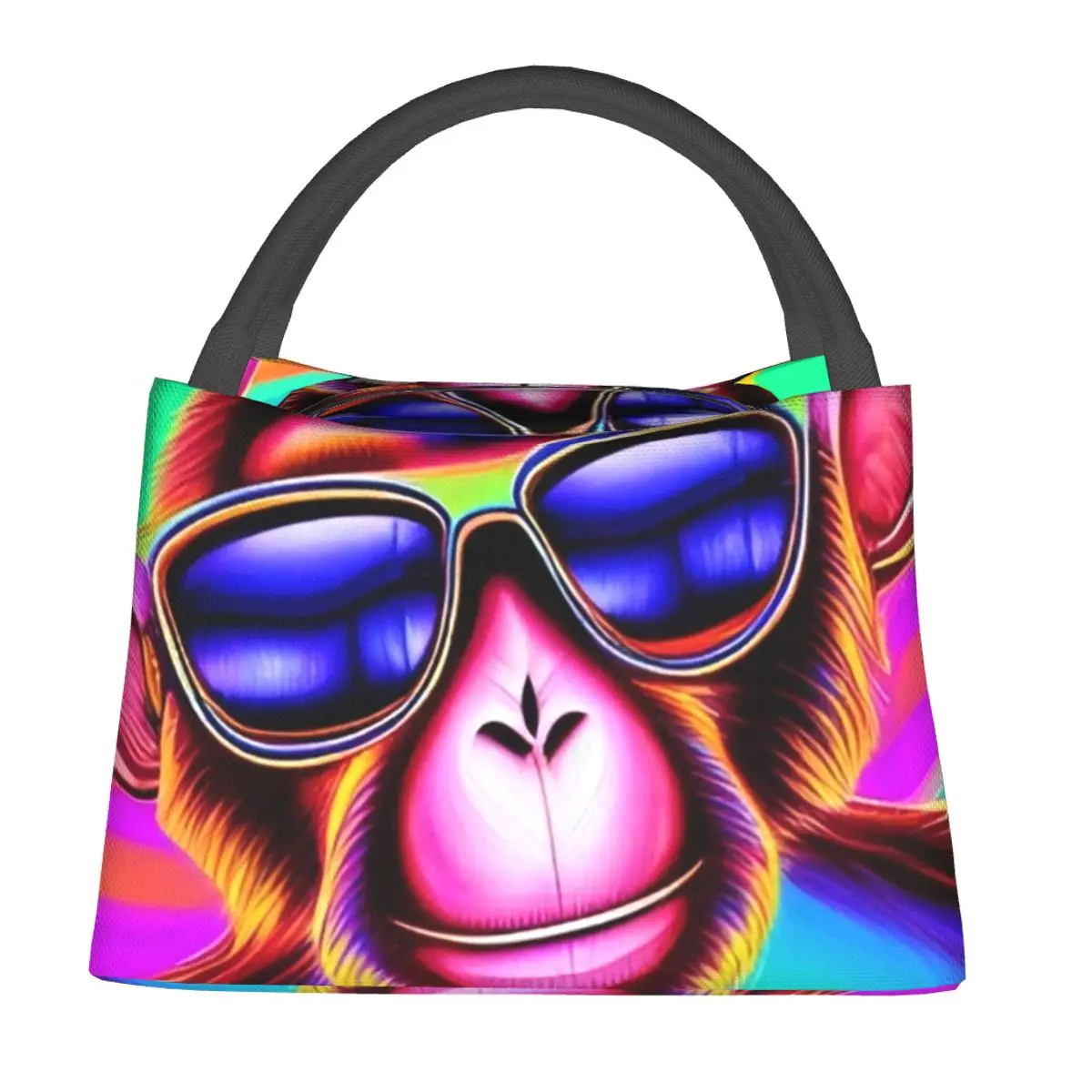

Funny Monkey Lunch Bag Cool Animal Print Casual Lunch Box Outdoor Picnic Portable Insulated Tote Handbags Designer Cooler Bag