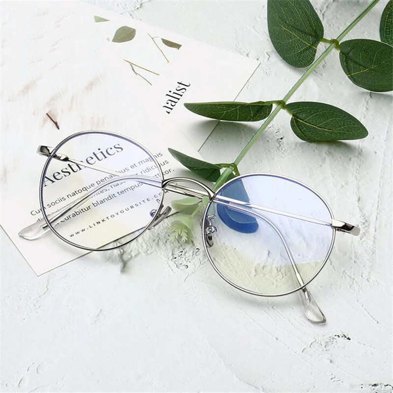 Anti Blue Light Round Finished Myopia Glasses Women Men 77507 Metal Oval Short Sight Spectacles Diopter -0.5 -0.75 -1.0 To -6.0 images - 6