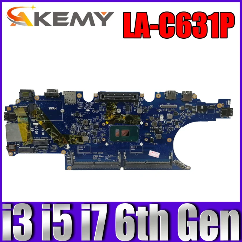 

LA-C631P For dell Latitude 14 5470 E5470 Laptop Notebook Motherboard CN-0HCP0K 0FCY9K 0FCY9K Mainboard w/ i3 i5 i7 6th Gen CPU