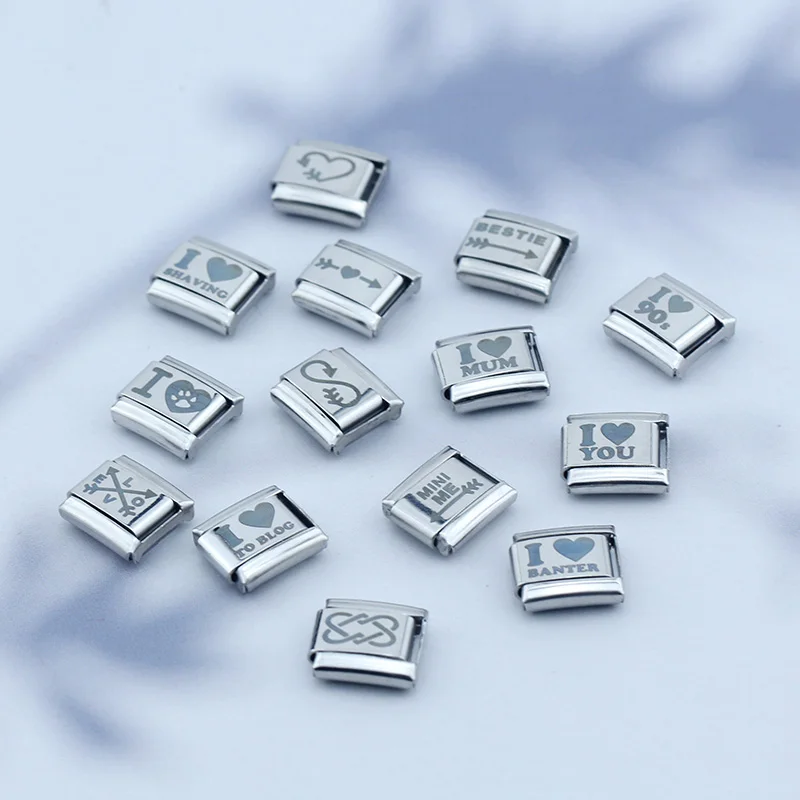 2024 горячая Распродажа DIY сердце I Love Dad Mum You Dog очаровательные итальянские звенья