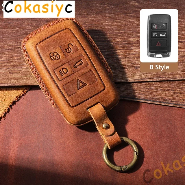 

Для Land Rover Range Rover Discovery 5 Sport 2018 2019, аксессуары, кожаный новый чехол для ключей от автомобиля, чехол с полным покрытием, защитный брелок