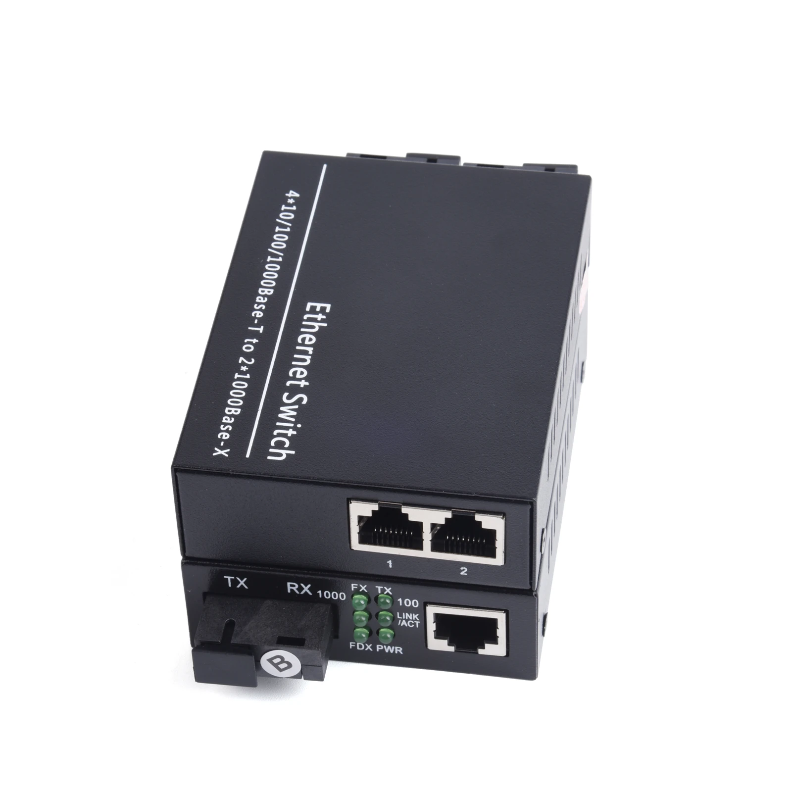 1 Pair Gigabit Fiber Optical Media Converter 10/100/1000M Single Mode 2 Fiber to 2 RJ45 UPC/APC SC-Port With Outdoor Fiber Wire