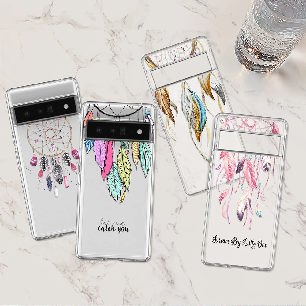 

Dream Catcher Case for Google Pixel 7a 7Pro 7 6a 6 6Pro 5 5a 5G 4XL 4 2 3XL 2XL 3 3a 3aXL 4a Transparent Soft Silicone Cover