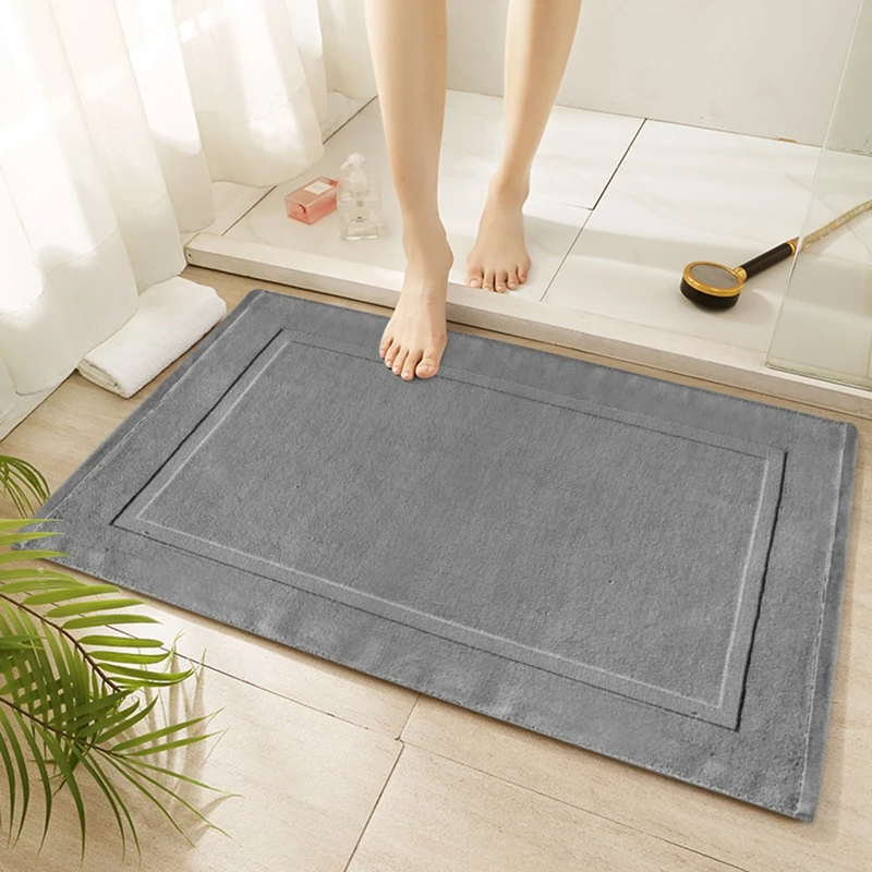 

Super Absorbent Bath Mat Soft Cotton Floor Towel Mats Hotel Bathroom Entrance Door Rug Solid Color Nonslip Doormat Toilet Carpet