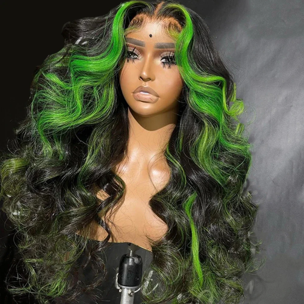 

Хайлайтер, Зеленая волна, 13x6, парик на сетке спереди, бразильские человеческие волосы Remy, парики с застежкой 4x4 Для Женщин, 13x1 T часть парика, 250 плотность