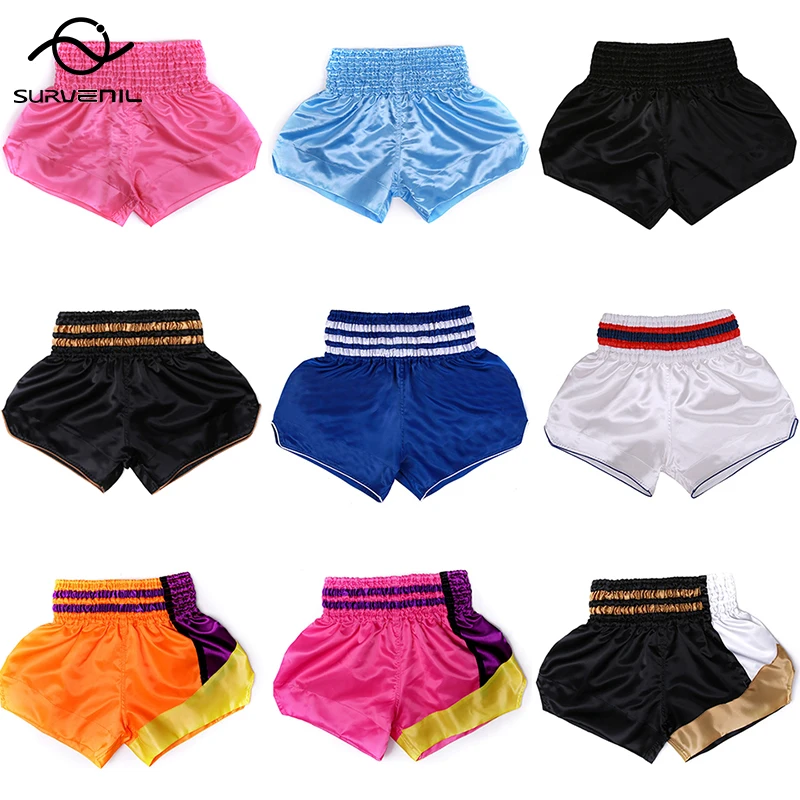 

Short Muay Thai Women's Men's MMA Boxer Competition Training Trunks Kick Boxing Shorts Kids Martial Arts Kickboxing Fight Pants