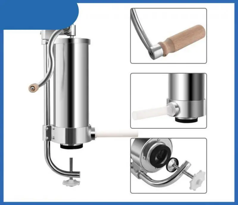 

Manual Sausage Syringe Stainless Steel Sausage Filler Sausage stuffer Minced Meat Machine Meat Stuffing Preparation for Kitchen