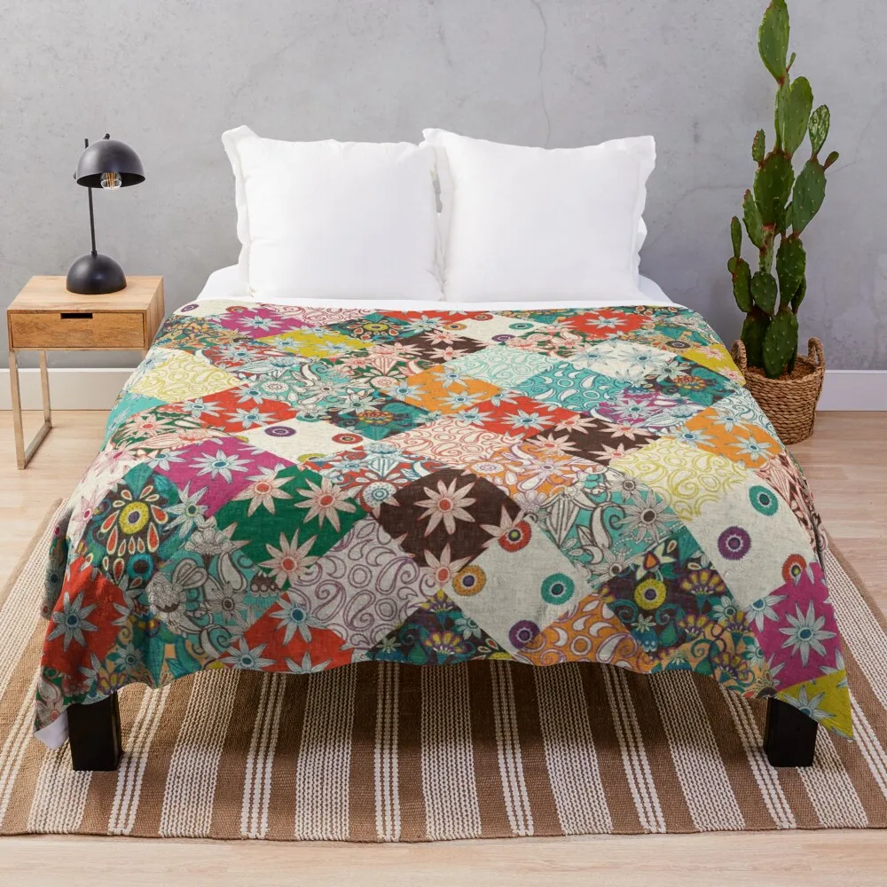 

sarilmak patchwork Throw Blanket Plush fabric Decorative sofa blankets