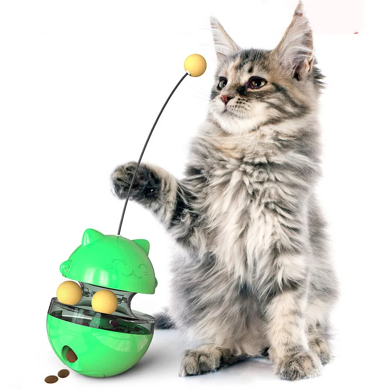 

Cat Toys Leaking Ball Self-Playing Tumbler Swing Feeder Cats Stick Kitten Puzzle Interactive Food Leakage Toys Pet Products