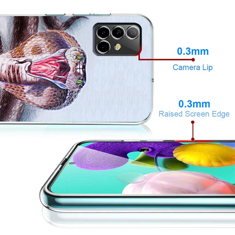 Кожаный чехол в виде змеи для Samsung Galaxy A15 A14 A13 A12 A55 A54 A53 A52 A35 A34 A33 A32 A25 A24 A23 A22 A04S A