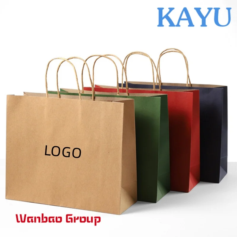 Manufacturer Custom Printed Brown Small Party Kraft Paper Bags Thank You Wedding Gift Bags With Handles