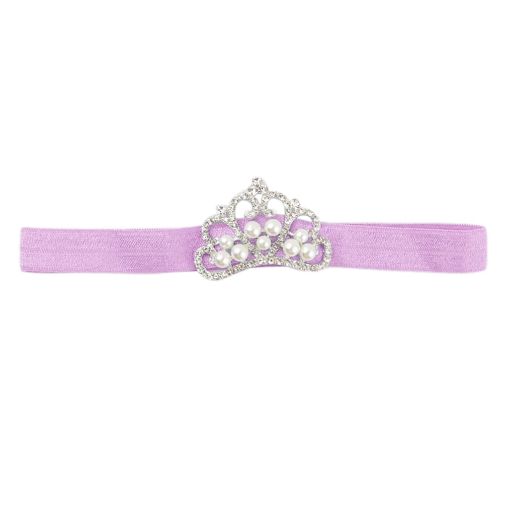 

Cute Pearl Plated Crystal Crown Newborn Baby Kids Girl Hair Band Headwear