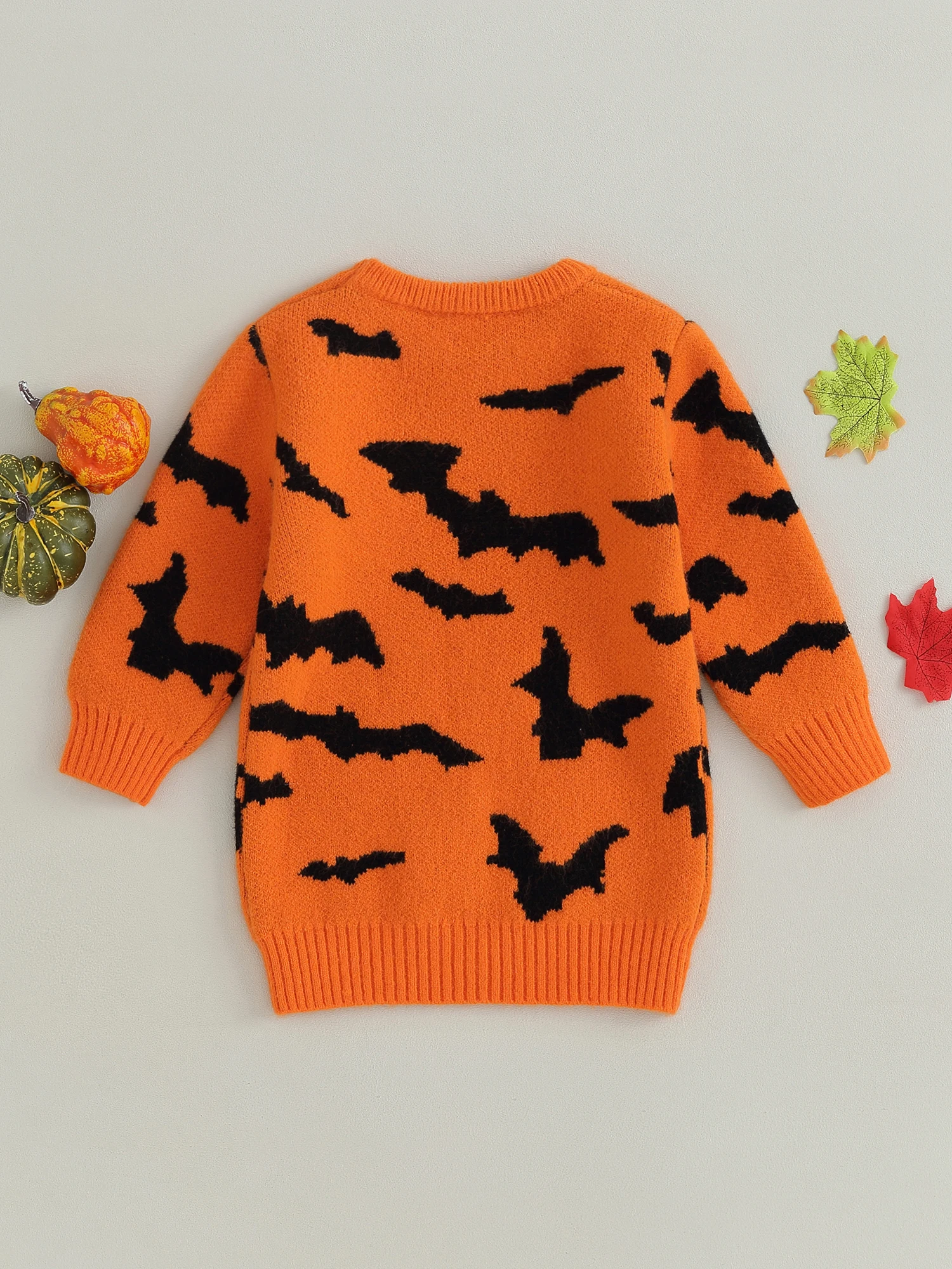 

Kids Baby Girls Boys Halloween Knit Sweater Oversized Long Sleeve Pumpkin Pattern Warm Pullover Fall Winter Sweatshirt Tops